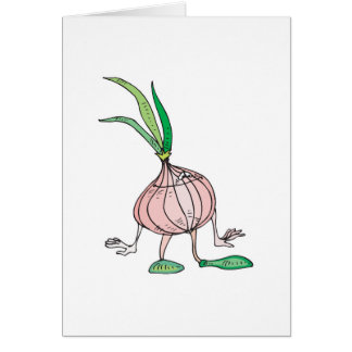 Cartão personagem de desenho animado de cebola bobo