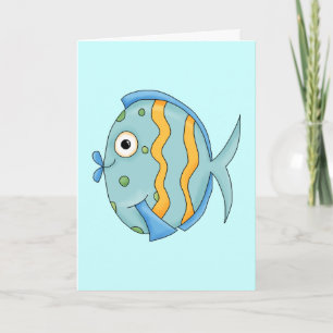 Cartão Personagem de desenho animado de Peixe Tropical