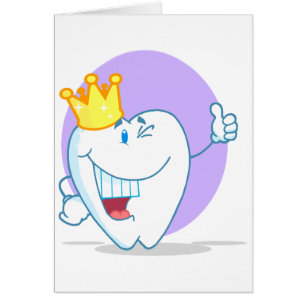 Cartão Personagem de desenho animado Dente Sorridente Com