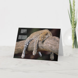 Cartão Personalise Happy Birthday Card - Lazy Day Leopard