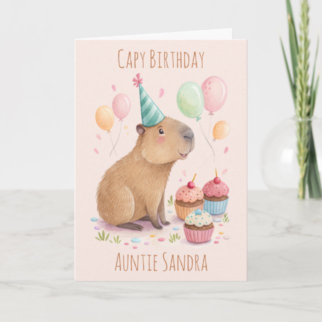 Cartão Personalised Capybara Birthday Card (Frente)
