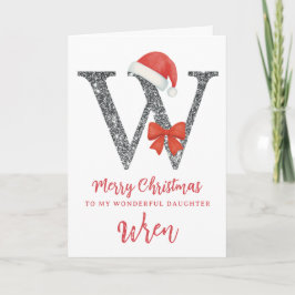 Cartão Personalised Christmas Card - Letter W