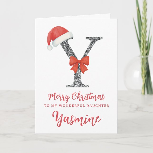 Cartão Personalised Christmas Card - Letter Y (Frente)