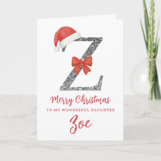Cartão Personalised Christmas Card - Letter Z