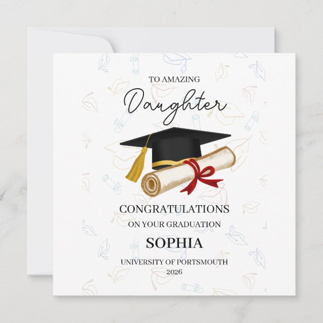 Cartão Personalised Daughter Graduation (Frente)