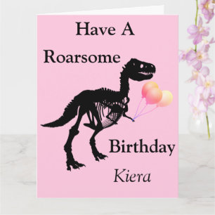 Cartão Personalised Dinosaur skeleton birthday card