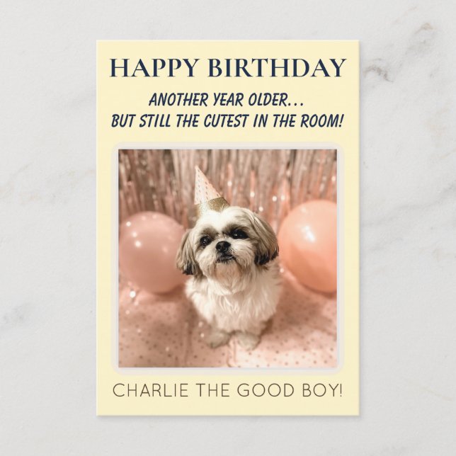 Cartão Personalised Funny Happy Birthday With Dog Picture (Frente)