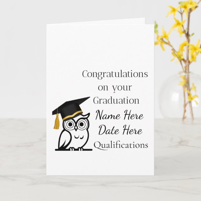 Cartão Personalised Graduation Gift for Her – Custom Name (Flor Amarela)