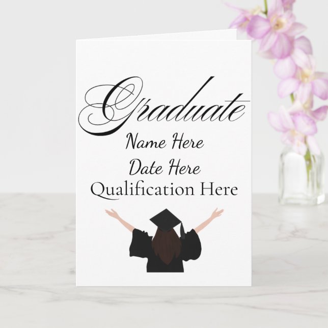 Cartão Personalised Graduation Name, Custom Gift for her (Orquídea)