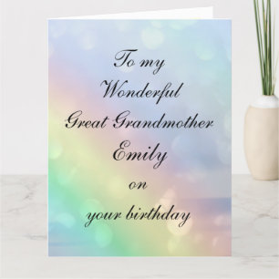 Cartão Personalised Great Grandmother Birthday