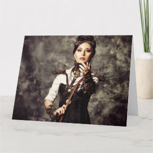 Cartão Personalised Greeting Card - Steampunk Art 'Tame'