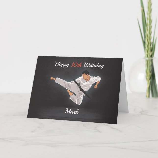 Cartão Personalised Karate/Tae Kwon Do Birthday Card (Frente)