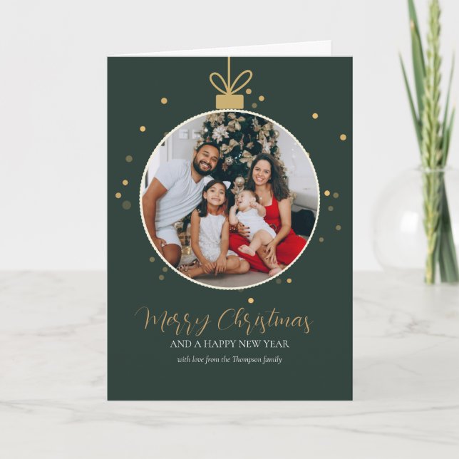 Cartão Personalised luxury modern family photo Christmas  (Frente)