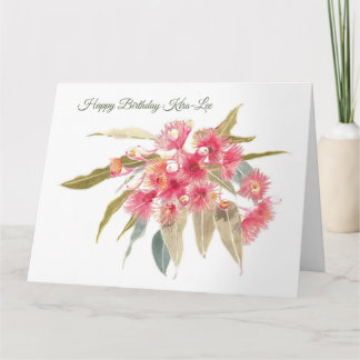 Cartão Personalised Pink Floral Happy Birthday
