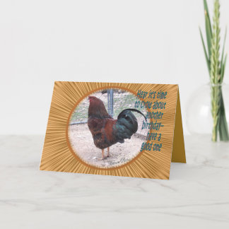 Cartão Personalização de Aniversário do Rooster