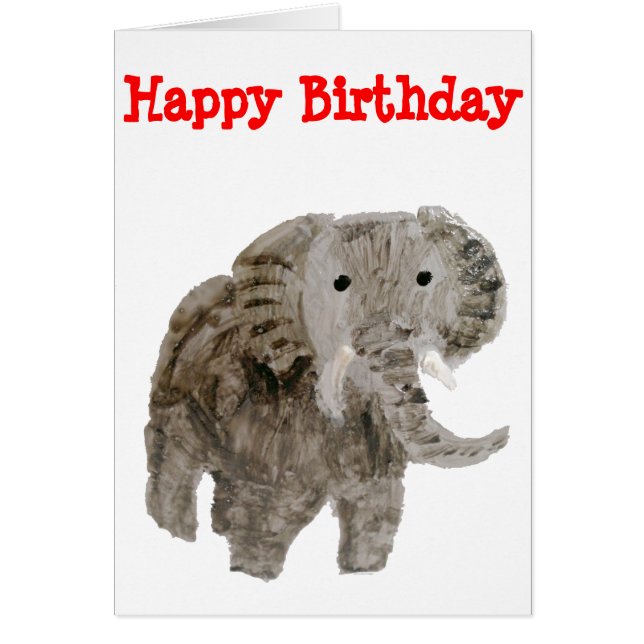 Cartão Personalização de Elefante de Pintura de Animais S (Frente)