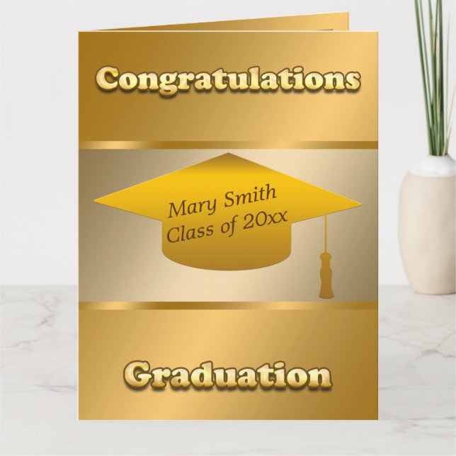 Cartão Personalização moderna simples e Dourada (Frente)