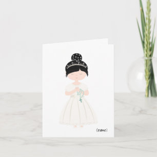 Cartão Personalizada Chic Primeira Sagrada Menina Asiátic
