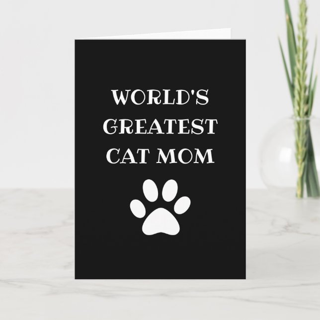 Cartão Personalizada Melhor Mãe de Gato do Mundo com Text (Frente)