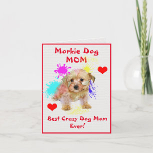 Cartão Personalizada Morkie Mãe Cachorro Mais Louca Dama