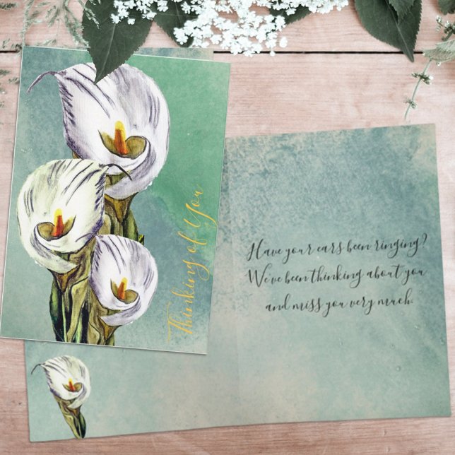 Cartão Personalizado Aquarela Lírios de Calla dos  (Criador carregado)