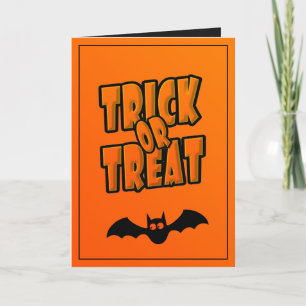 Cartão Personalizado Bat Trick ou Tratar Saudações