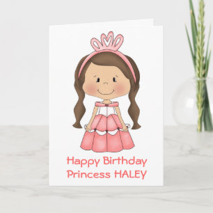 Cartão personalizado da princesa aniversário