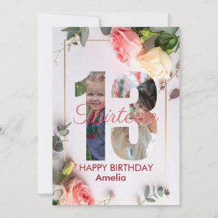cartão personalizado de 13º aniversário feliz
