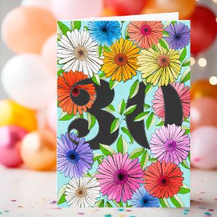 Cartão Personalizado de 30º Aniversário Floral Aqu