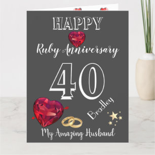 Cartão Personalizado De 40º Aniversário Para Marid