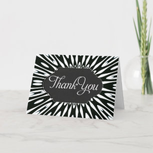 Cartão Personalizado de Agradecimento Black & Whit