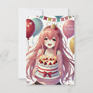 Cartão personalizado de aniversário de garota de a