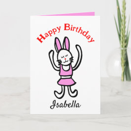 Cartão Personalizado de Aniversário Feliz do Coelh