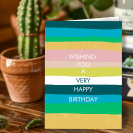 Cartão Personalizado de ANIVERSÁRIO Listras Simple