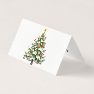 Cartão Personalizado de Árvore de Natal com Hortel