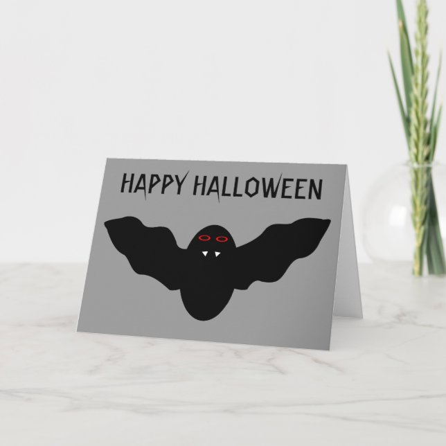Cartão Personalizado De Bat Vampiro Do Halloween (Frente)