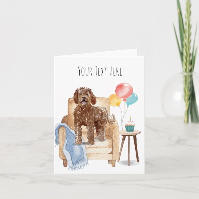 Cartão Personalizado de Boas-vindas Labradoodle (Frente)