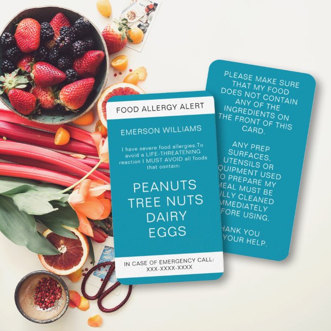 Cartão Personalizado de Chef de Alerta de Alergia  (Criador carregado)