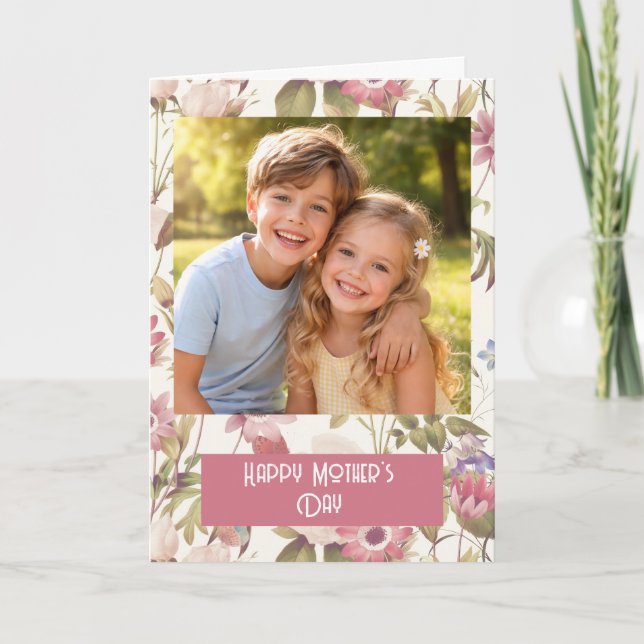Cartão Personalizado de Dia das Mães com Foto | Fl (Frente)