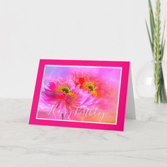 Cartão personalizado de fantasia floral (Frente)