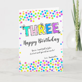 Cartão Personalizado de Feliz Aniversário Menina 3