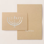 Cartão Personalizado de Feriado Hanukkah Menorah<br><div class="desc">Cartão de folha dobrada de férias de Hanukkah.</div>