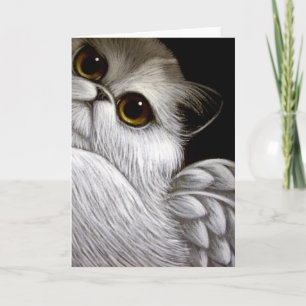Cartão personalizado de gato persa anjo bicolor