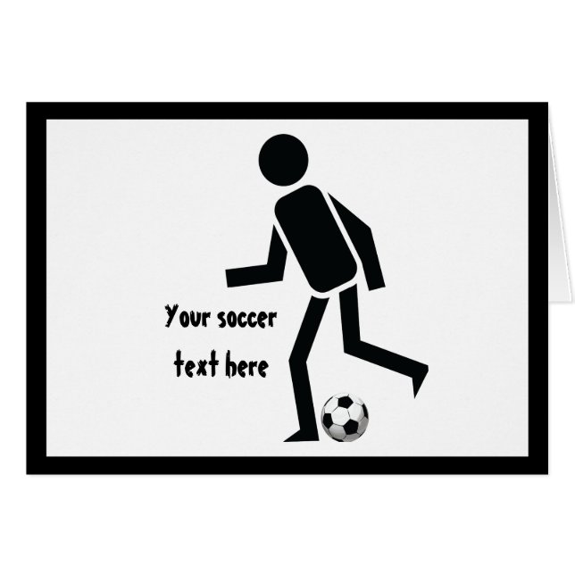 Cartão personalizado de jogador de futebol e bola (Frente Horizontal)