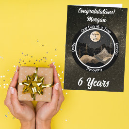 Cartão Personalizado de Marco de Sobriedade Celest