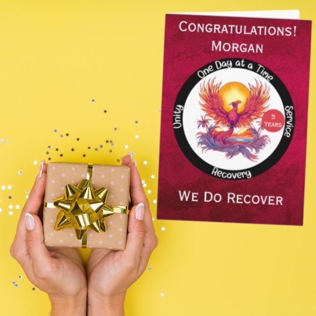 Cartão Personalizado de Marco de Sobriedade Phoeni (Criador carregado)