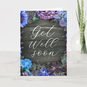 Cartão Personalizado de Melhoras Floral Rústico