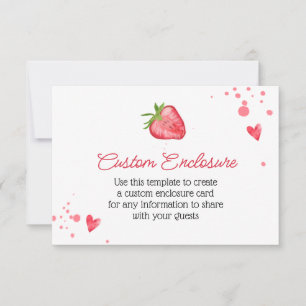 Cartão Personalizado de Morango em Aquarela Simple