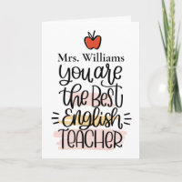 Cartão personalizado de professor de inglês. Cartõ