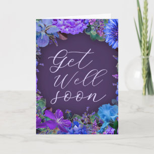 Cartão Personalizado de Recuperação Floral Roxa